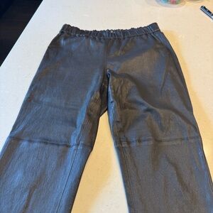Eileen Fisher leather Dark Gray black Trousers